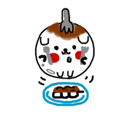 Dog made of mitarashi dango sticker #8595447