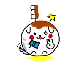 Dog made of mitarashi dango sticker #8595449