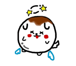 Dog made of mitarashi dango sticker #8595450