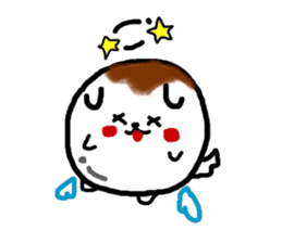 Dog made of mitarashi dango sticker #8595450