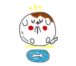 Dog made of mitarashi dango sticker #8595452