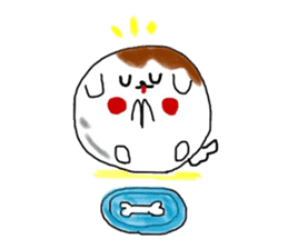 Dog made of mitarashi dango sticker #8595452