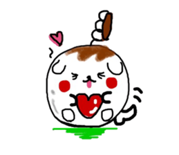 Dog made of mitarashi dango sticker #8595456