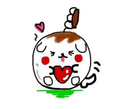 Dog made of mitarashi dango sticker #8595456
