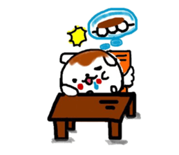 Dog made of mitarashi dango sticker #8595457