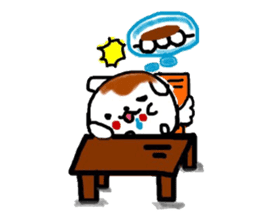 Dog made of mitarashi dango sticker #8595457