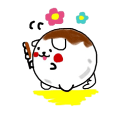 Dog made of mitarashi dango sticker #8595458