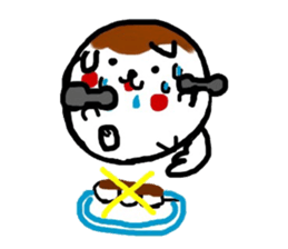 Dog made of mitarashi dango sticker #8595460