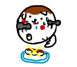 Dog made of mitarashi dango sticker #8595460