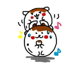 Dog made of mitarashi dango sticker #8595462