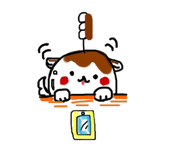 Dog made of mitarashi dango sticker #8595463