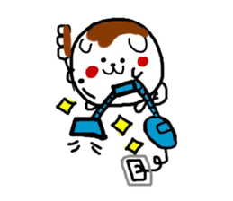 Dog made of mitarashi dango sticker #8595464