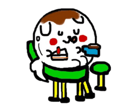 Dog made of mitarashi dango sticker #8595465