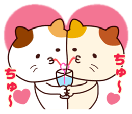 Snuggle cat sticker #8596829