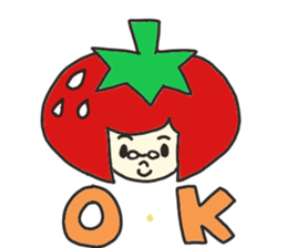 Sticker of strawberry girl and family. sticker #8597511
