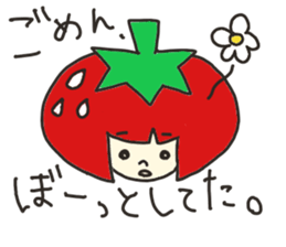 Sticker of strawberry girl and family. sticker #8597513