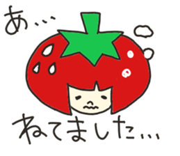 Sticker of strawberry girl and family. sticker #8597514