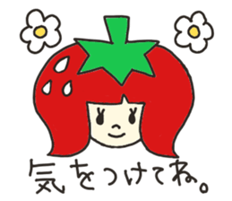 Sticker of strawberry girl and family. sticker #8597521