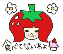 Sticker of strawberry girl and family. sticker #8597522