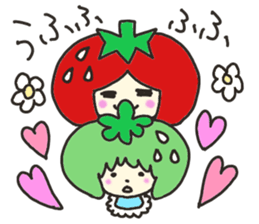 Sticker of strawberry girl and family. sticker #8597527