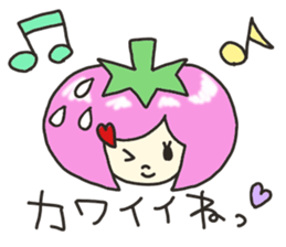 Sticker of strawberry girl and family. sticker #8597529