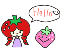 Sticker of strawberry girl and family. sticker #8597531