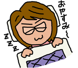 Cute Middle-aged "Obasan" lady  Stickers sticker #8599299