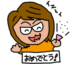 Cute Middle-aged "Obasan" lady  Stickers sticker #8599303