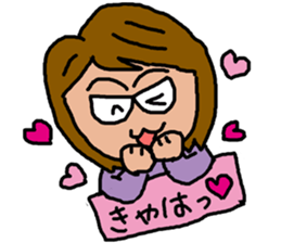 Cute Middle-aged "Obasan" lady  Stickers sticker #8599308