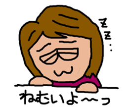 Cute Middle-aged "Obasan" lady  Stickers sticker #8599334