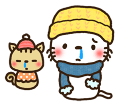 Greetings sticker of cat. winter ver. sticker #8600230