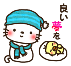 Greetings sticker of cat. winter ver. sticker #8600243