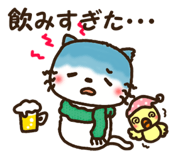 Greetings sticker of cat. winter ver. sticker #8600245