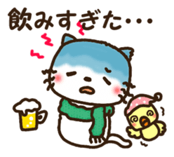 Greetings sticker of cat. winter ver. sticker #8600245