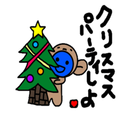 blueblue man monkey"xmas&new year's" sticker #8600618