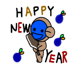 blueblue man monkey"xmas&new year's" sticker #8600645