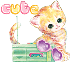 Lovely fashionable cats sticker #8601006