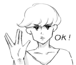 Handsome youth sticker. sticker #8603378