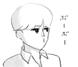 Handsome youth sticker. sticker #8603412