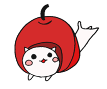 white ball and cat sticker #8603439