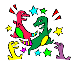 Colorful dinosaurs sticker #8609024