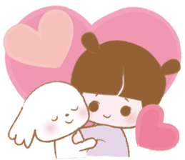 Pantsu dog NANA with baby Sana sticker #8611619