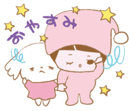 Pantsu dog NANA with baby Sana sticker #8611635