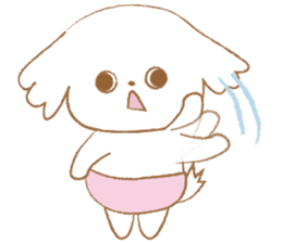 Pantsu dog NANA with baby Sana sticker #8611636