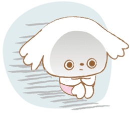 Pantsu dog NANA with baby Sana sticker #8611650