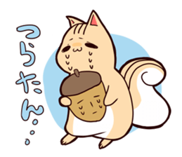 Squirrel & An acorn sticker #8619404