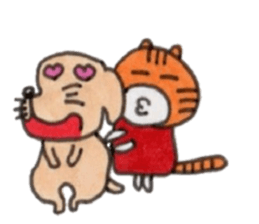 Ponta of dog and Mie of cat2 sticker #8621048