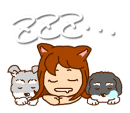 Cat lady & dogs [ everyday set ] sticker #8621503