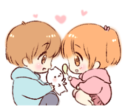 Sticker of a boy and a girl sticker #8621912