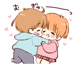 Sticker of a boy and a girl sticker #8621915